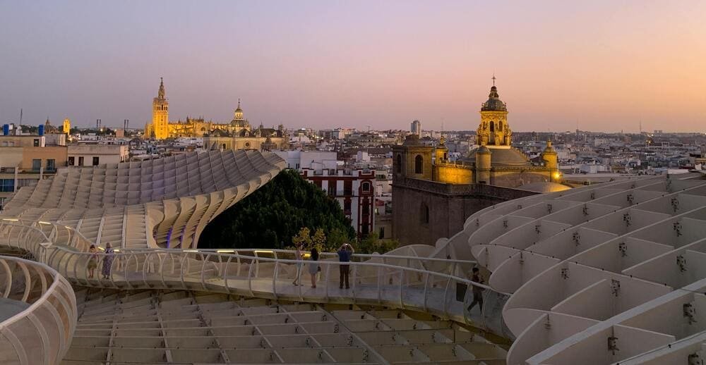 Mirador Setas de Sevilla al atardecer