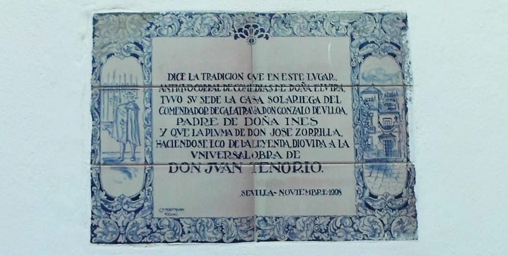 Azulejo Don Juan Tenorio en Plaza Elvira
